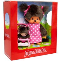 Sekiguchi Monchhichi Mutti mit Kind und Kinderwagen 254930