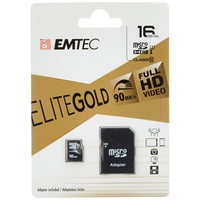 Emtec microSDHC Gold+ 16GB Class 10 + SD-Adapter 