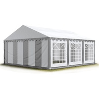 TOOLPORT Partyzelt 5 x 6 m inkl. Seitenteile grau/weiß