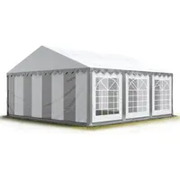 TOOLPORT Partyzelt 5 x 6 m inkl. Seitenteile grau/weiß