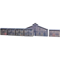AUHAGEN Halbrelief-Hintergrundkulisse Set mit 6 Industrie-Fassaden 42506 H0/TT