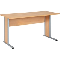 MÖBELPARTNER Schreibtisch Smileline V Buche