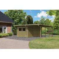 Karibu Eco Carport mit Abstellraum 3 5,09 x 5,76