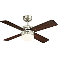 Westinghouse Colosseum 90 cm Deckenventilator nickel gebürstet/silber/ahorn mit Licht
