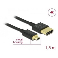 DeLock HDMI A micro D St/St 1.50m 3D 4K