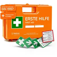 Flexeo Erste-Hilfe-Koffer DIN13157 orange inkl. Wandhalterung zur einfachen Montage