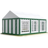 TOOLPORT Partyzelt 3 x 6 m inkl. Seitenteile grün/weiß