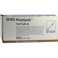 Becton Dickinson BD Plastipak Spr.sub-q 26g1/2 einges.Ka.