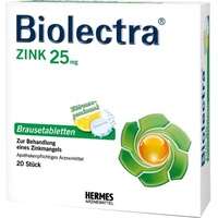 Hermes Arzneimittel Biolectra Zink 25 mg Zitrone Brausetabletten 20