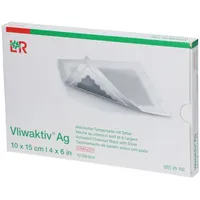 Lohmann & Rauscher Vliwaktiv AG 10x15cm Aktivkohle Tamponade.m.Silber