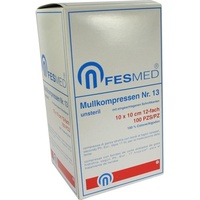 Fesmed Verbandmittel GmbH MULLKOMPRESSE GR13 unsteril 10X10CM ES 12F