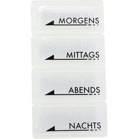 Dr. Junghans Tablettendose mo/mi/ab/na m.Blindenschr.weiß trans