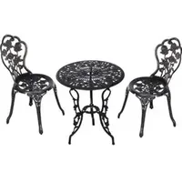 Outsunny Balkonset 3-tlg. schwarz