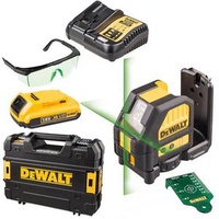 Dewalt Kreuzlinienlaser DCE088D1G-QW, grüner Laser, selbstnivellierend, Koffer und Akku