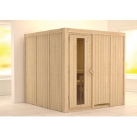 Karibu Sauna Rodin mit Fronteinstieg 68 mm-Ohne Ofen-ohne Dachkranz-