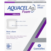 KOHLPHARMA GMBH Aquacel Ag Foam adhäsiv 8x8 cm Verband