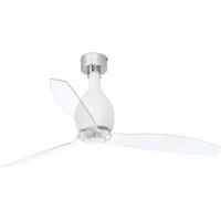 FARO Mini Eterfan 128 cm Deckenventilator matt weiß/transparent