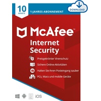 McAfee 	Internet Security 2017 10 User ESD DE Win