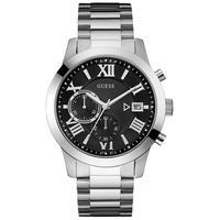 GUESS Atlas W0668G3 Herrenuhr Chronograph - Silber/Schwarz