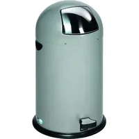 VAR Abfallsammler 40 L mit Fußpedal silber 37 l