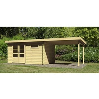 Karibu Bastrup 8 Gartenhaus inkl. Anbau 3m + Rück-