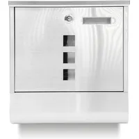 Relaxdays Edelstahl mit Zeitungsfach weiß