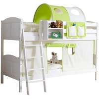 TICAA Etagenbett "Erni" Country Kiefer weiß Classic