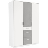 WIMEX Kleiderschrank Joker 3-türig weiß/betonfarben lichtgrau