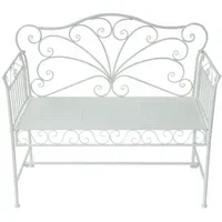 Outsunny Gartenbank 106,5 x 51 x 95,5 cm milchweiß