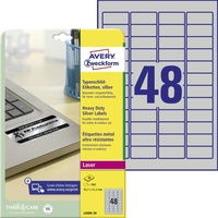 Avery Zweckform Typenschild-Etiketten 45,7 x 21,2 mm silber 960